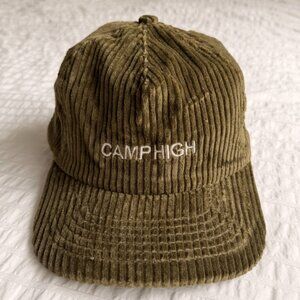 Camp High Logo-embroidered Cotton-corduroy Baseball Cap in dark green